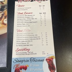 The Pasta House Co. - Ladue - New wine list.