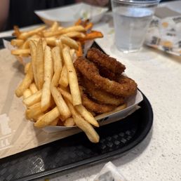 The 50/50 Fries. And Onion Rings Combo The 50/50 Fries. And Onion Rings Combo