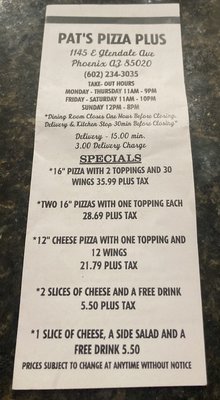 Menu photo 6 Pat's Pizza Plus Phoenix, AZ Menu photo 6 Pat's Pizza Plus Phoenix, AZ