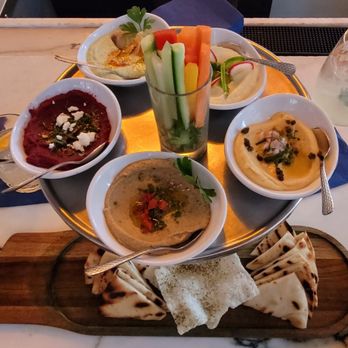 Almyra - 5 dips with bread and crudite - Greek Near Me - Philadelphia, Pennsylvania