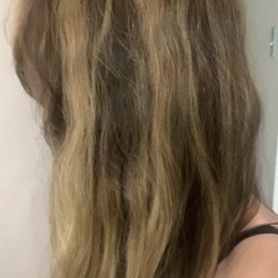 Two weeks after service. Freshly washed hair. Harsh lines, visible demarcation.