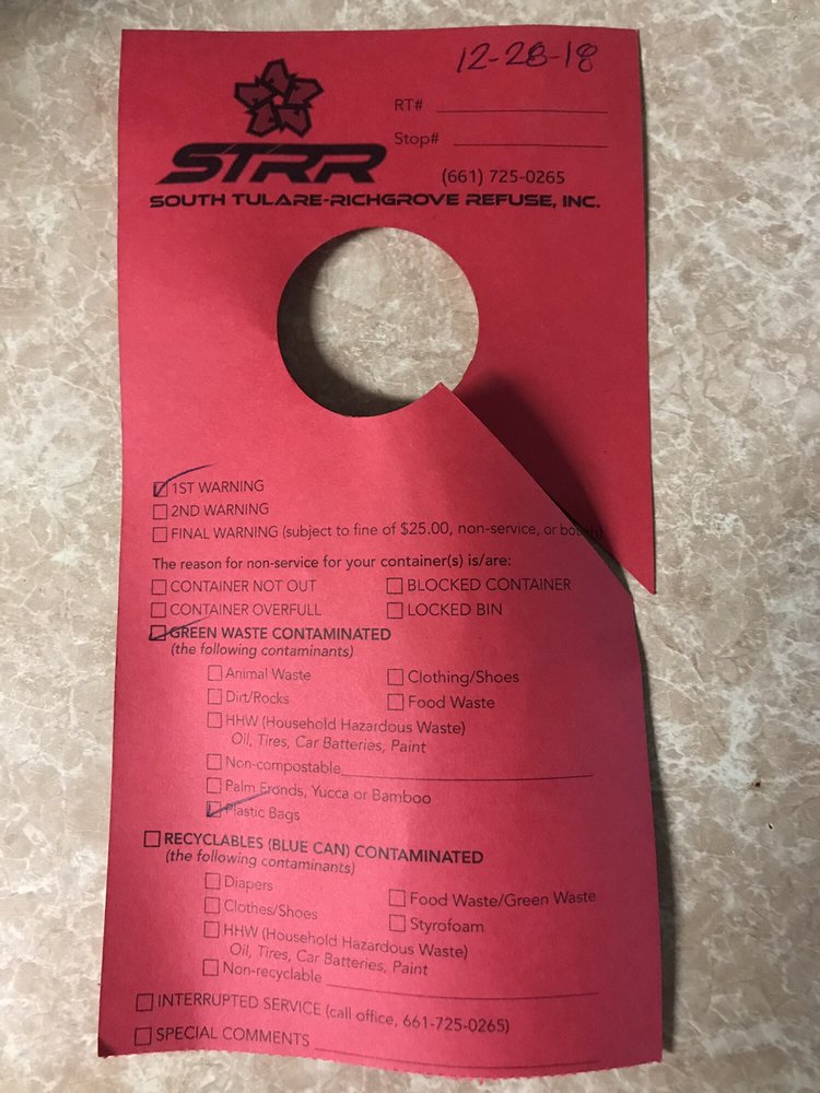 SOUTH TULARE RICHGROVE REFUSE Updated September 2024 210 Richgrove