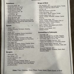 Tavern At The Glen - Current menu of the soft launch in September 2025.