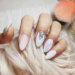 Bio gel with chrome and rhinestone