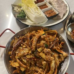 Bossam and Stir Fried Squid Bossam and Stir Fried Squid