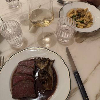 Mamani - EXCELLENT Culotte (coulotte sirloin) and the sausage cavatelli (slight spice, good texture on the pasta) - French Near Me - Dallas, Texas Mamani - EXCELLENT Culotte (coulotte sirloin) and the sausage cavatelli (slight spice, good texture on the pasta) - French Near Me - Dallas, Texas