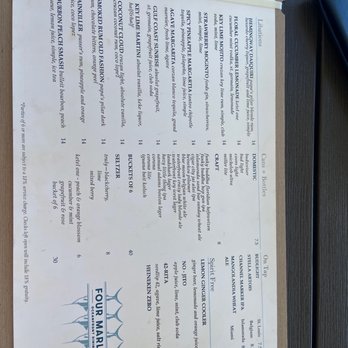 Four Marlins Oceanfront Dining - Menu - Seafood Near Me - Key West, Florida Four Marlins Oceanfront Dining - Menu - Seafood Near Me - Key West, Florida