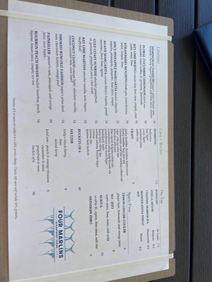 Menu photo 4 Four Marlins Oceanfront Dining Key West, FL