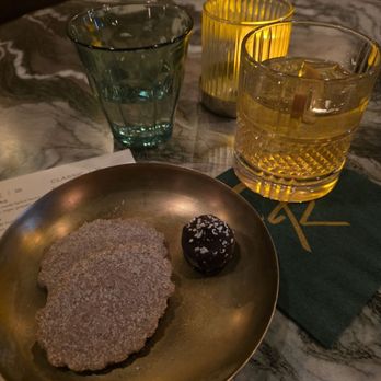 Town and Ranch - An earl grey lavender gin drink,  and the sweet stuff- lavender shortbread cookies and a dark chocolate truffle - Shopping Near Me - Albuquerque, New Mexico