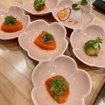 Ume Sushi - Ume Wood Smoked Salmon (front), Salmon Avocado Ball (back) - Japanese Near Me - Houston, Texas Ume Sushi - Ume Wood Smoked Salmon (front), Salmon Avocado Ball (back) - Japanese Near Me - Houston, Texas