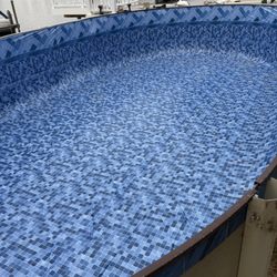Joe’s Pool Insulation Service - 15 x 30 pool wall damage after liner was installed picture