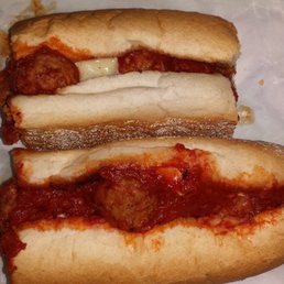 Why cut it this way? The meatballs were really small, reminded me of cafeteria food.  Two bites and one side is gone. Thin and small.