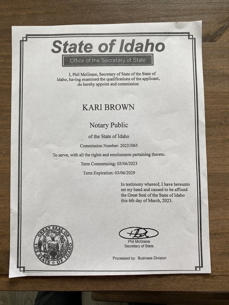 ACCURATE NOTARY SERVICES Request a Quote 8183 W Corinthia St, Eagle, Idaho Notaries