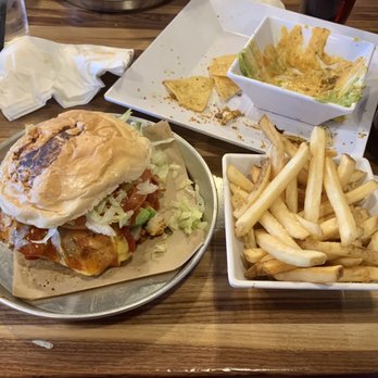 Toro Burger Bar - Cimarron - Black Bean & Sweet Potato Burger w/ Sea Salt Fries - Bars Near Me - El Paso, Texas Toro Burger Bar - Cimarron - Black Bean & Sweet Potato Burger w/ Sea Salt Fries - Bars Near Me - El Paso, Texas