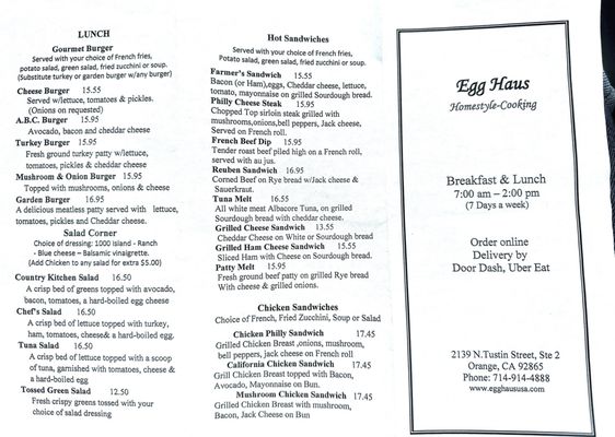 Menu photo 8 Egg Haus Orange, CA