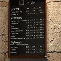 Peet's Coffee - The menu