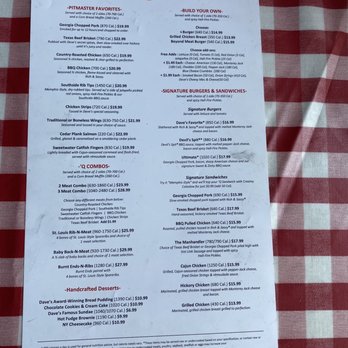 Famous Dave's Bar-B-Que - Menu (page 2), May, 2023. - Barbeque Near Me - Wisconsin Dells, Wisconsin