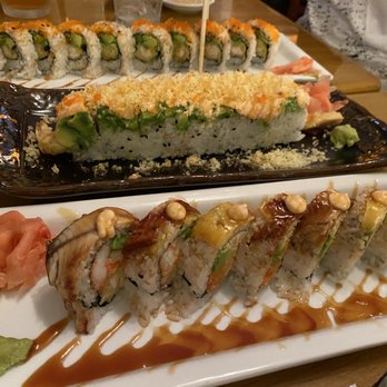 Miyako Doral - Rolls on Rolls. Yum! Miyako Roll, Shrimp Tempura Roll, and Champion Roll - Japanese Near Me - Doral, Florida