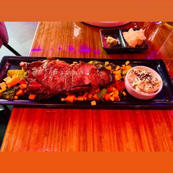 Ten Sushi - Hanger Steak with sweet potato succotash and shishito compound butter - Sushi Bars Near Me - Houston, Texas