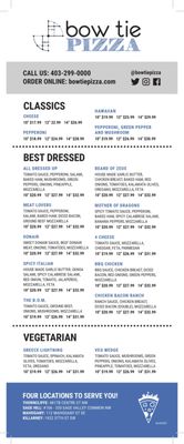 Menu photo 1 Bow Tie Pizza Calgary, AB Menu photo 1 Bow Tie Pizza Calgary, AB