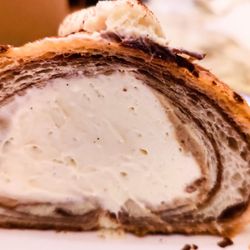 Bonjour Bakery & Patisserie - The inside of the Tiramisu filled croissant. There is actually 2 different creams inside.