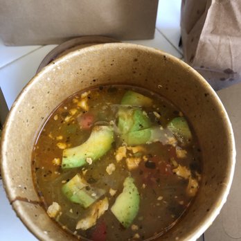 Islands Restaurant - Large Tortilla Soup - tortilla strips and chips packed in a separate bag (To Go) - Burgers Near Me - Foothill Ranch, California
