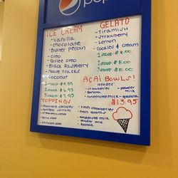Rosso’s pizza And Ice Cream - Ice cream menu