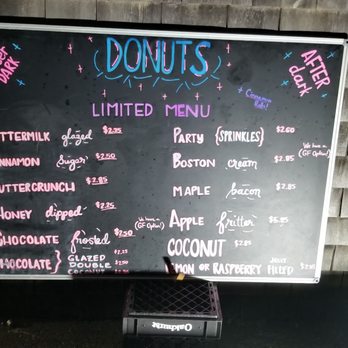 Back Door Donuts - Donut Board with the evening's selections. - Bakeries Near Me - Oak Bluffs, Massachusetts Back Door Donuts - Donut Board with the evening's selections. - Bakeries Near Me - Oak Bluffs, Massachusetts