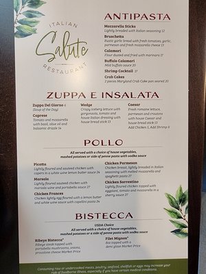Menu photo 8 Salute Italian Restaurant Frisco, TX