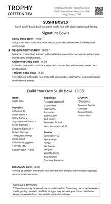 Menu photo 3 Trophy Coffee & Tea Katy, TX Menu photo 3 Trophy Coffee & Tea Katy, TX