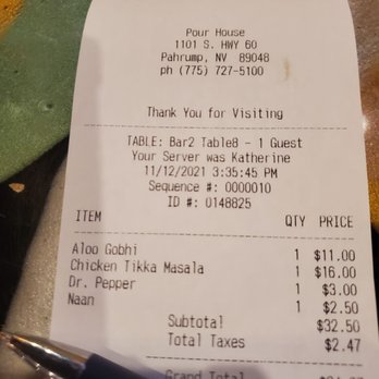 The Pourhouse - Way costly for what I received and experienced - Pizza Near Me - Pahrump, Nevada
