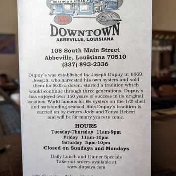 Dupuys Seafood & Steak - Seafood Near Me - Abbeville, Louisiana Dupuys Seafood & Steak - Seafood Near Me - Abbeville, Louisiana