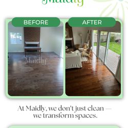 Maidly - From mess to magic! 
At Maidly, we don't just clean -- we transform.
Our team takes care of every detail!!!