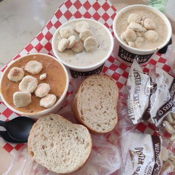 Pike Place Chowder - New England Clam chowder Smoked Salmon chowder Crab, oyster, chorizo chowder - Seafood Near Me - Seattle, Washington