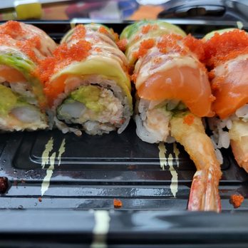 Asaka Sushi - Salmon King Roll $14 - Sushi Bars Near Me - Centennial, Colorado Asaka Sushi - Salmon King Roll $14 - Sushi Bars Near Me - Centennial, Colorado