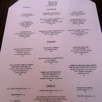 Lucy Restaurant & Bar - Menu - New American Near Me - Yountville, California Lucy Restaurant & Bar - Menu - New American Near Me - Yountville, California