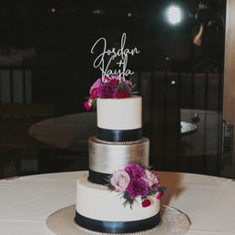 a wedding cake on a table