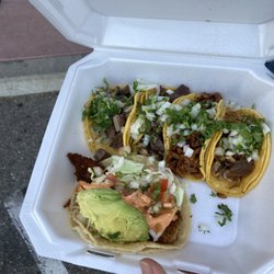 Mr Avocado’s Mexican Asada Grill - Fish taco (one with avocado) as well as lengua, cabeza, carnitas, and el pastor tacos~~