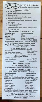 Menu photo 1 Roy's Eastman, GA