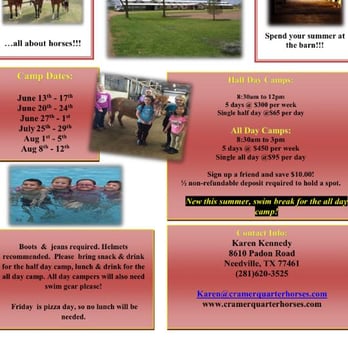 Cramer Quarter Horses - We have the Best Summer Camp Ever! - Horseback Riding Near Me - Needville, Texas Cramer Quarter Horses - We have the Best Summer Camp Ever! - Horseback Riding Near Me - Needville, Texas