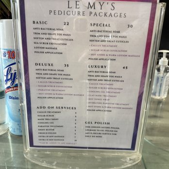 Le My's Salon - Price List - January 2023 - Nail Salons Near Me - Downey, California
