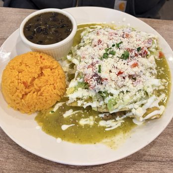 Mary's Flavory Cuisine - Ground beef enchiladas with rice and black beans. Yum! - Mexican Near Me - Medford, New Jersey