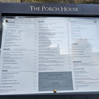 Porch House - Menu - Hotels Near Me - Stow on the Wold, GLS