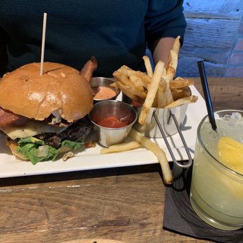 Tavern in the Square - Picante Burger. Friend said it was delicious. - New American Near Me - Cranston, Rhode Island