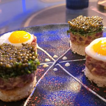 Aqua - The state tart are 2 ways with quail egg, caviar - Seafood Near Me - Las Vegas, Nevada