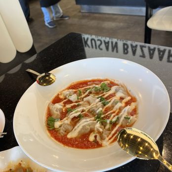 Kusan Bazaar | Silk Road Grill & Noodles 龟兹集市 - Signature Tomato Soup with Mini Wontons - Halal Near Me - Milpitas, California Kusan Bazaar | Silk Road Grill & Noodles 龟兹集市 - Signature Tomato Soup with Mini Wontons - Halal Near Me - Milpitas, California