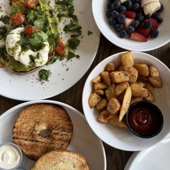 Sirocco - avocado toast, fruit, breakfast potatoes, ny style bagel with cream cheese - Seafood Near Me - Rehoboth Beach, Delaware