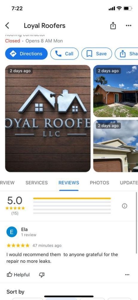 Slide of Loyal Roofers