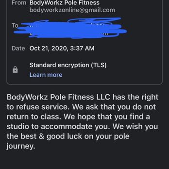 BodyWorkz Pole Fitness - The piss poor email that was sent at 3:37 am. Not even during professional business hours. - Pole Dancing Classes Near Me - Memphis, Tennessee BodyWorkz Pole Fitness - The piss poor email that was sent at 3:37 am. Not even during professional business hours. - Pole Dancing Classes Near Me - Memphis, Tennessee
