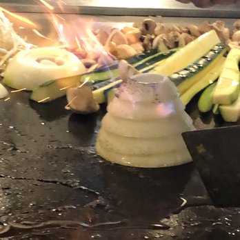 Sakura Chaya Clovis - Hey, what do you know.. it's the onion volcano!! Woo hoo!! Hope they don't charge extra for that even though I gave someone else my veggies - Teppanyaki Near Me - Clovis, California